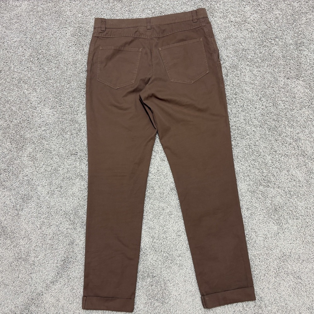 Brunello Cucinelli Chino Pants Trousers Stretch Brown Italy Mens Sz 50 (~33x30) - Picture 7 of 16